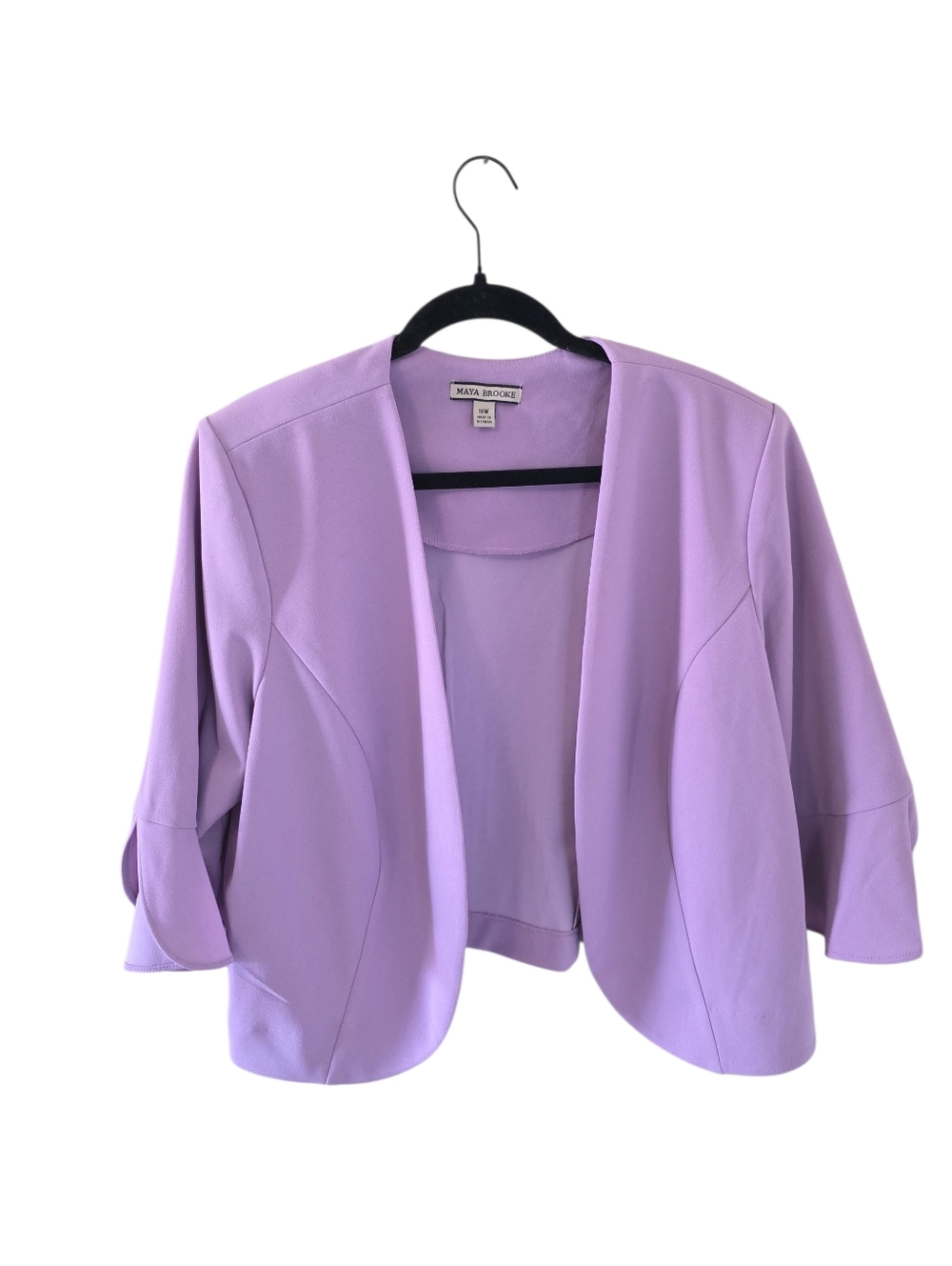 Lavender Purple Maya Brooke Blazer. Bell Sleeves. Crop Jacket. Plus Size